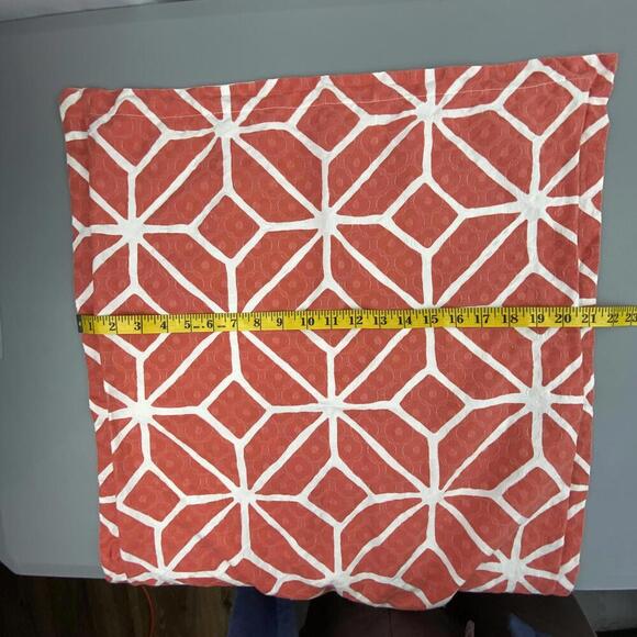Trina Turk Coral & White Chic Geometric Decorative Pillow Covers - Set of 2 - Picture 11 of 12